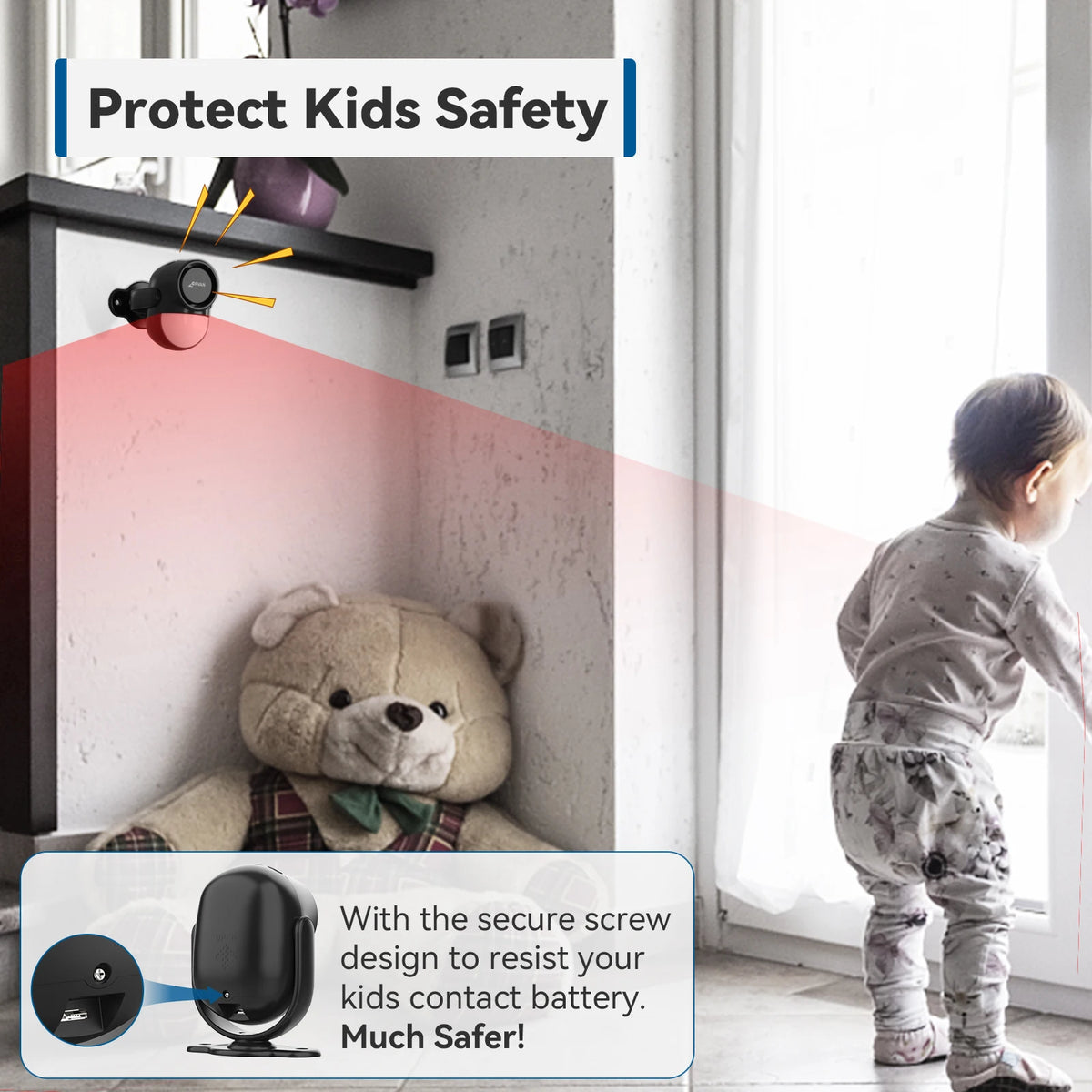 CPVAN PIR Infrared Motion Detector Alarm 120 high decibel Home burglar Alarm Motion Sensor with remote control and Door Sensor