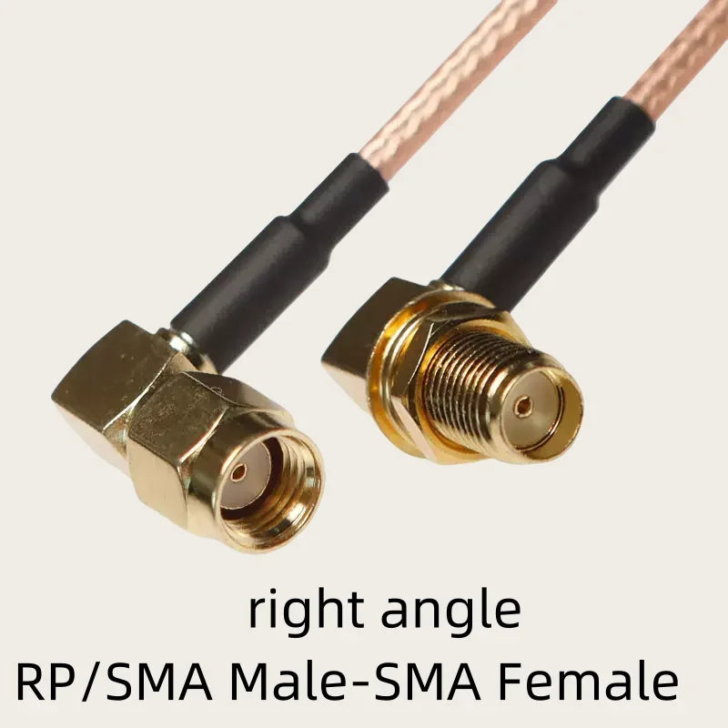 RG316 Cable SMA to SMA RP SMA Male Plug & Female Jack Right Angle Connector Coax Jumper Pigtail Cable