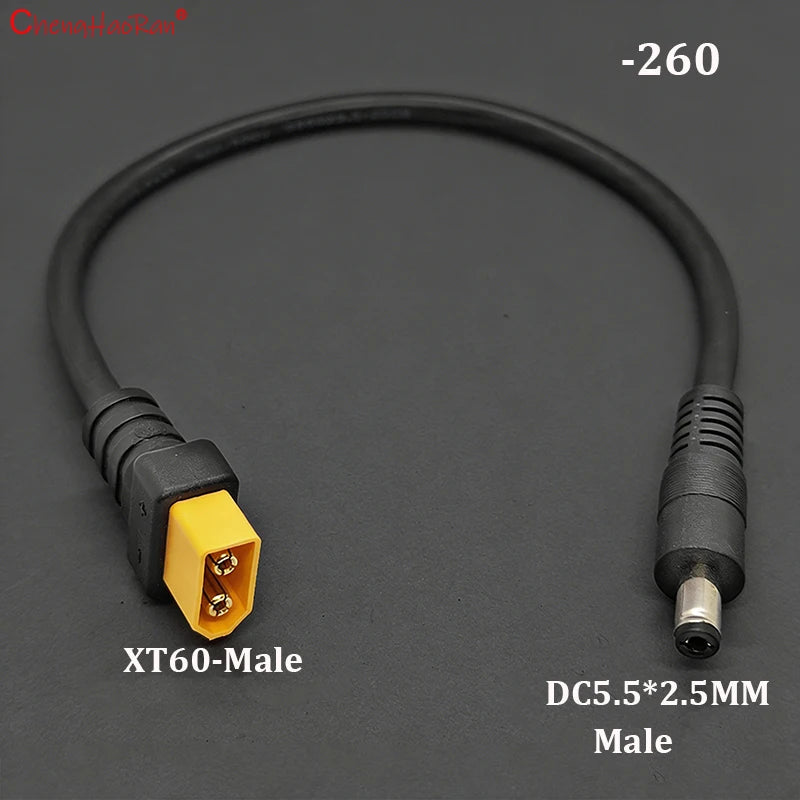 ChengHaoRan 1PC 1.5 M² 30CM Ultra-soft XT60 Plug Male Female Connector to DC 5.5*2.5/5.5*2.1mm M/F Power Cable