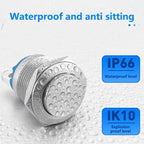 16mm Flat/High/Round Head Waterproof Momentary Reset Metal Push Button Switch Screw Terminal Car Engine Doorbell PC Power Switch