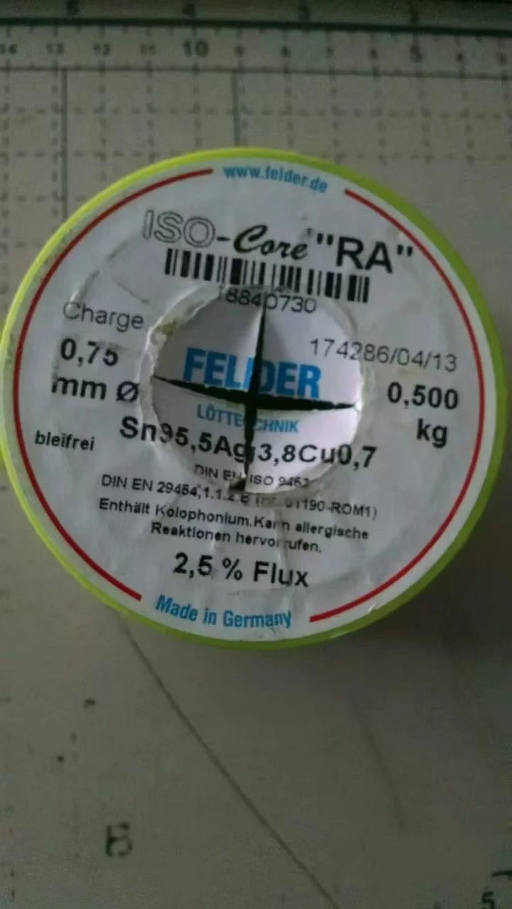 10Meters German original FELLDER RA Series Lead-Free Silver-Containing Solder Wire 3.8%Ag 1.0mm Wire Diameter silver solder