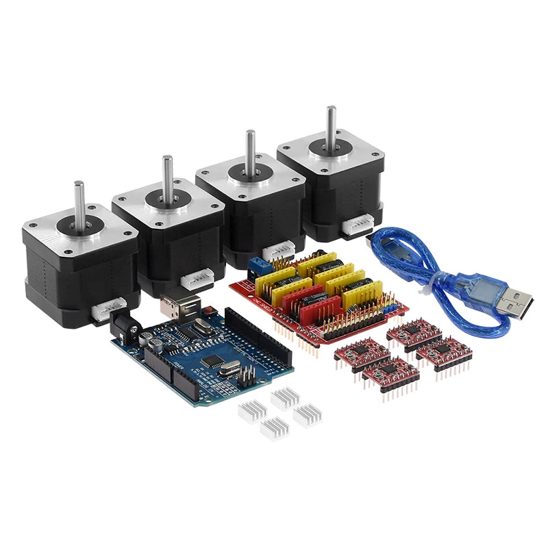 Nema17 Stepper Motor Kit DIY CNC Expansion Board V3 Engraving Machine A4988 Driver 42 Stepper Motor 17Hs4401S with Wire for Home