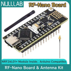 RF-Nano Board and Antenna Kit NRF24L01 Module Inside Arduino Compatible USB-C Support Arduino IDE ATmega328PB-AU Microcontroller