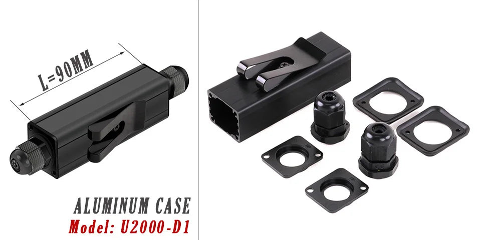 Waterproof Cable Gland Electronic Engineering Box Powercon Couplers Extender Connector Housing Case with 4-8mm PG9 Cable Entry