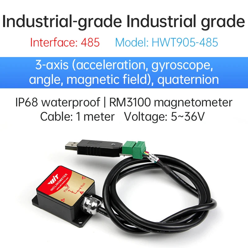 WitMotion [Accelerometer+Inclinometer] HWT901B TTL MPU9250 9-axis Gyroscope+Angle(XY0.1°)+Digital Compass+Air Pressure+Altitude