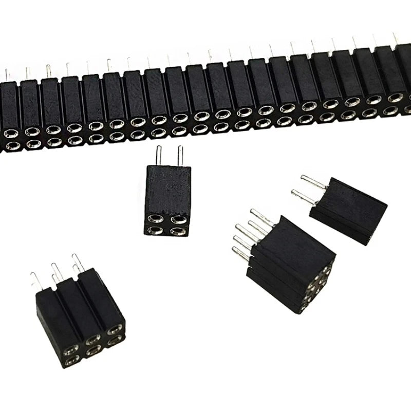 10pcs 2.54mm Dual Row PH7 Extra Plastic 2x2/4/8/10/15/20-40P Round PCB IC Crystal Transistor Hole Female Header Socket Connector