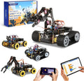 Robotics for Kids Ages 12-16 ACEBOTT 4 in 1 Smart Robot Arm with 5DOF + Tank Car STEM Toys Coding Kit for Arduino Scratch App