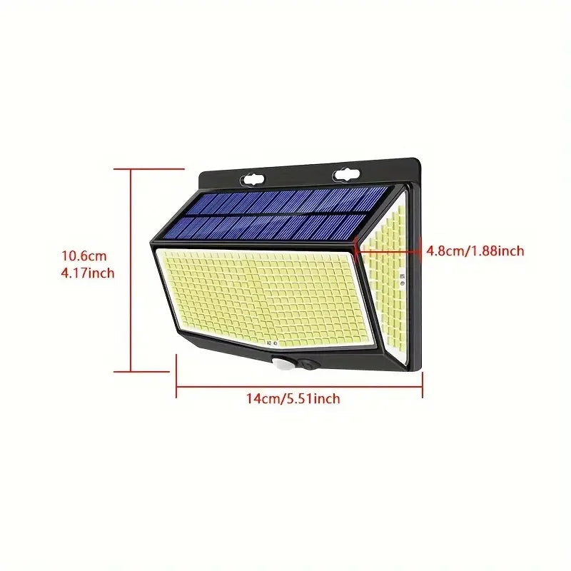 1/2/4Pcs 468LED Solar Wall Lights Outdoor PIR Motion Sensor Solar Sunlight Street Light 3 Modes for Yard Garden Patio Decoration