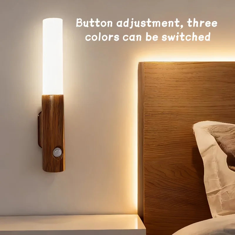 Human Body Sensor Night Light Punch Free Magnetic Rechargeable Wall Lamp Soft Light for Closet Hallway Bedside Multi Scene Use