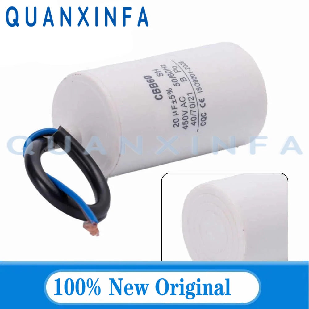 CBB60 450V AC Starting Capacitor 5% 3/4/5/6/8/10/12/14/15/16/18/20/25/30/40/45/50/60UF for Washing Machine Motor Run Capacitors