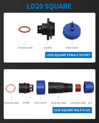 Waterproof IP68 Aviation Plug LD20-2/3/4/5/6/7 Pin No-welding Screw crimp Wire cable Connector Male Plug and Female Socket