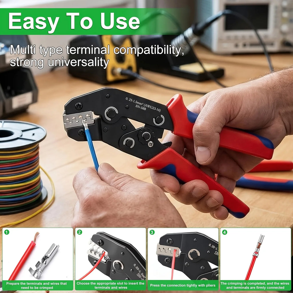 620PCS Dupont Crimping Tool Kit 2.54mm Pitch Single Row Male Headers, Dupont Crimp Pins Jumper Wire Crimping Plier Hand Tool