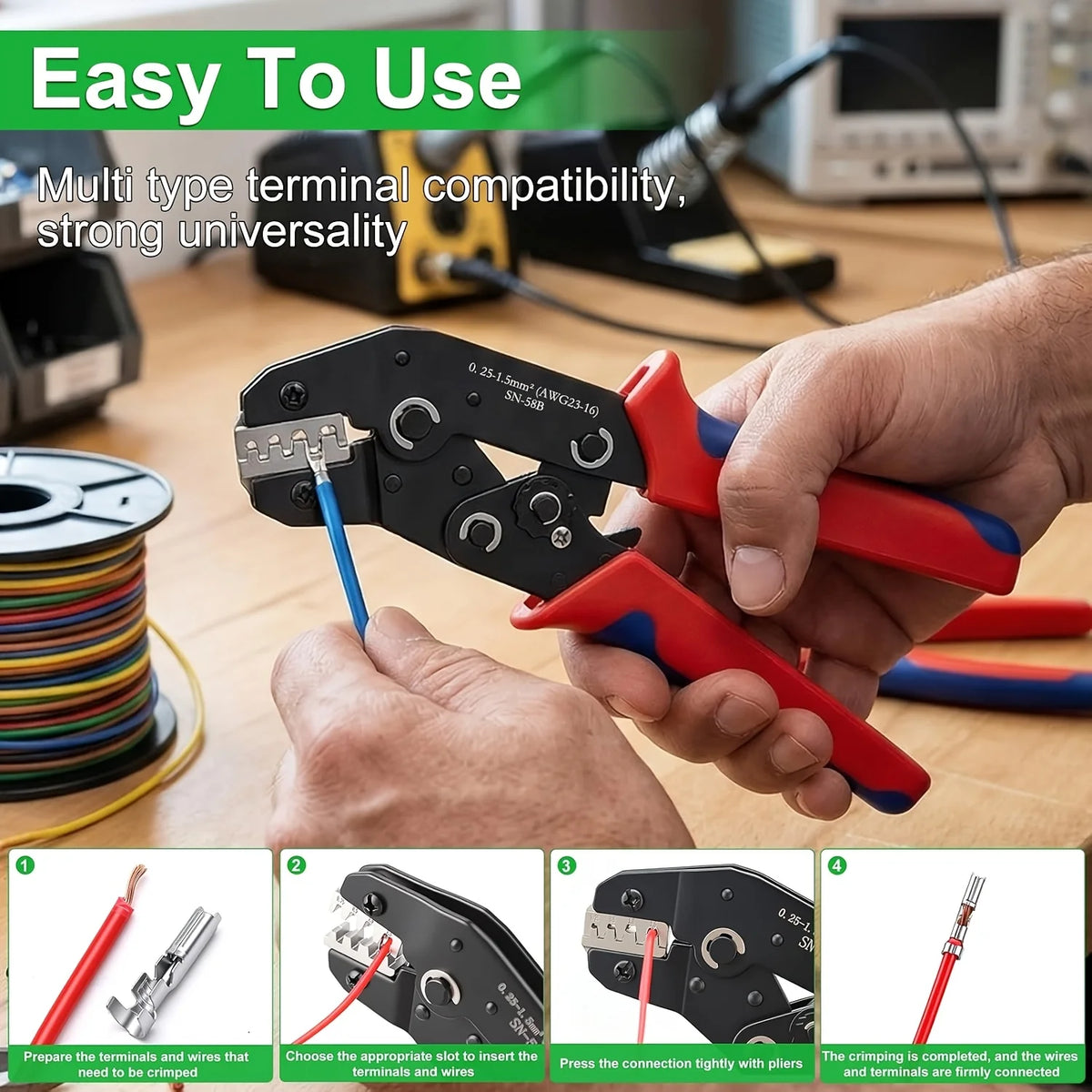 620PCS Dupont Crimping Tool Kit 2.54mm Pitch Single Row Male Headers, Dupont Crimp Pins Jumper Wire Crimping Plier Hand Tool