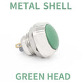 1Pcs 2Pin Mini Switch 12mm  2A waterproof switch  momentary Push button Switch reset Non-locking metal shell 1NO 36V color