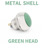 1Pcs 2Pin Mini Switch 12mm  2A waterproof switch  momentary Push button Switch reset Non-locking metal shell 1NO 36V color