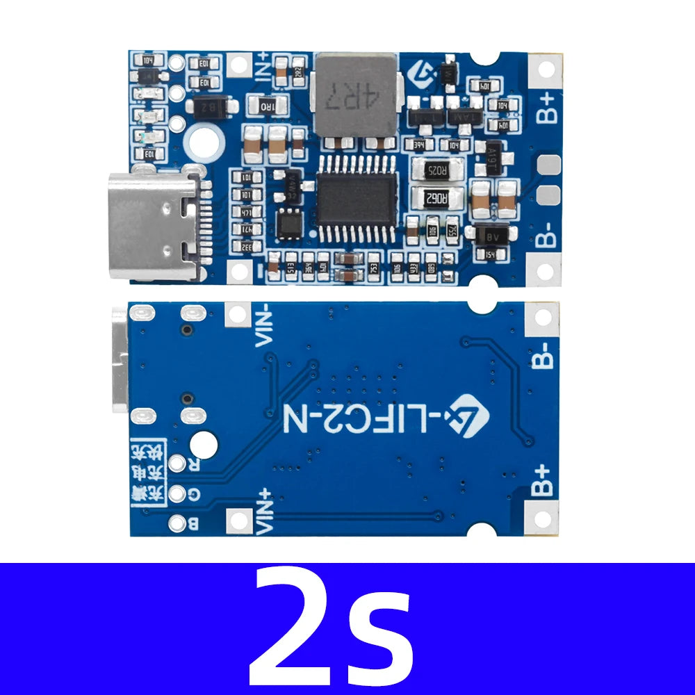 Type-C USB 2S 3S 4S  BMS 4.5V-15V 18W 2A Lithium Battery Charging Module Support QC Fast Charge With Temperature Protection