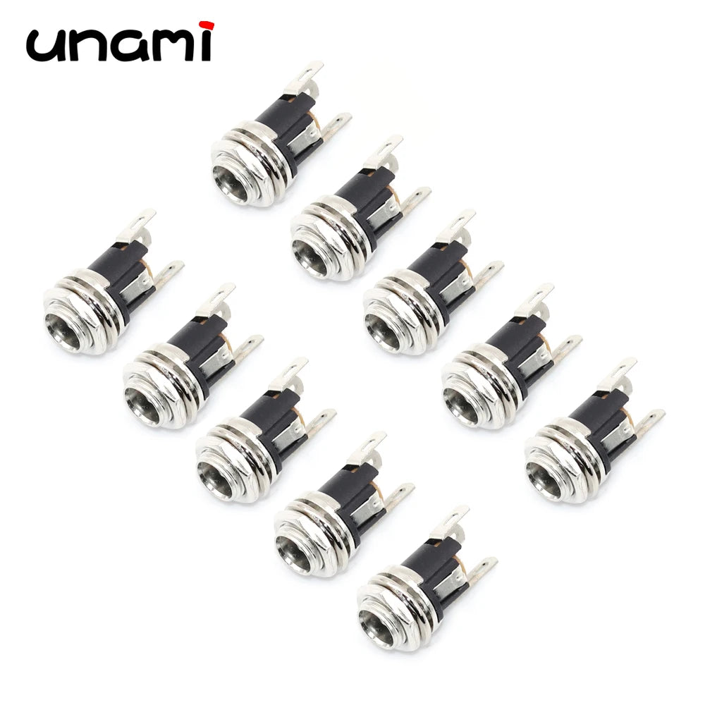 10Pcs DC Power Jack Socket Female Connector 5.5x2.1mm 3.5x1.3mm DC005 DC022 DC099 DC Plug Socket Nut Panel Mount Adapter