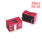 20PCS Red Toggle DIP Switch Module Spacing 2.54MM 24V Inline 1 2 3 4 5 6 7 8 9 10 12 PIN Quick Dial The Code Switch