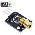 TZT 1/3PCS KY-008 3pin 650nm Red Laser Transmitter Dot Diode Copper Head Module for arduino DIY Kit