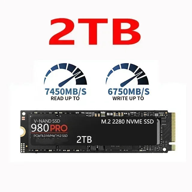 980Pro M.2 2280 NVMe PCIe Gen4.0 X4 TLC 3D NAND Internal SSD, Multi‑Capacity 1TB‑8TB Storage for PS5, Laptop & Desktop