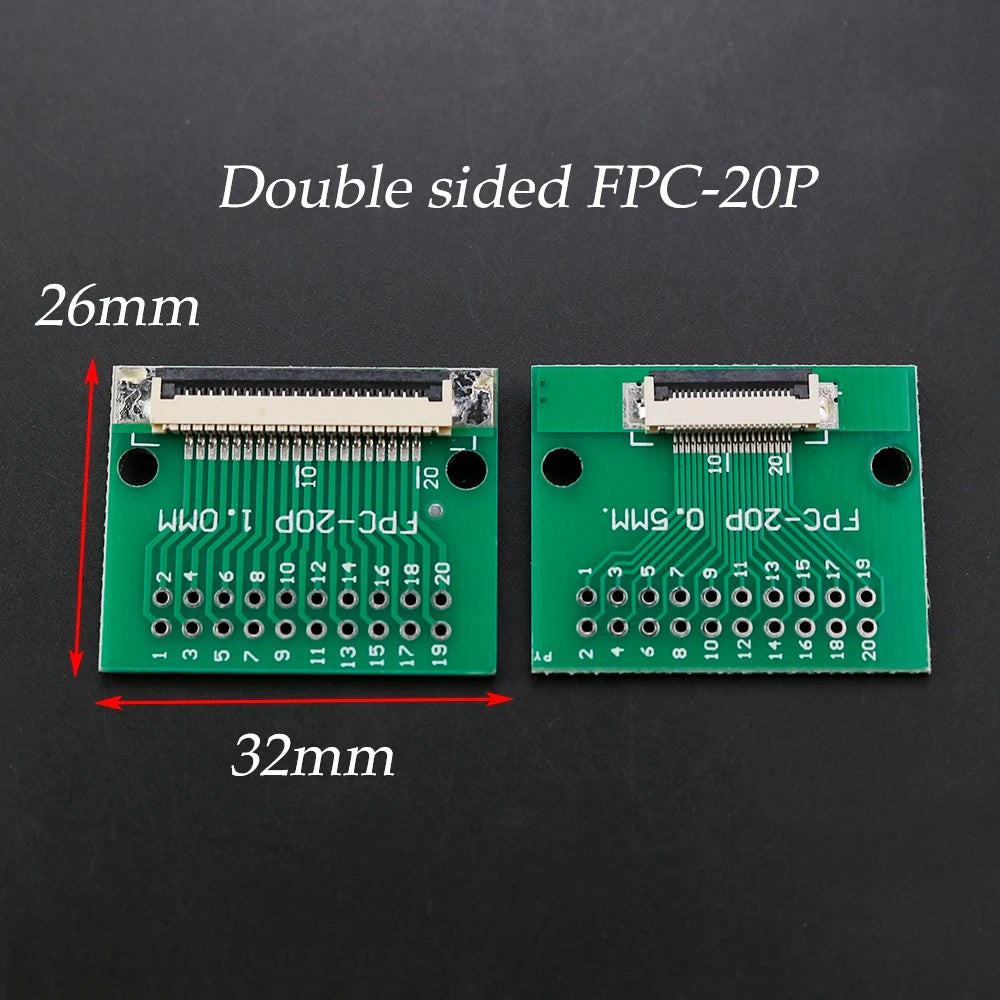 1pcs Test Board FPC 6 8 10 12 20 30 24 Pin PCB Double Sided FFC FPC Flex Cable Adapter Pitch 0.5mm 1.0mm to 2.54mm Connector