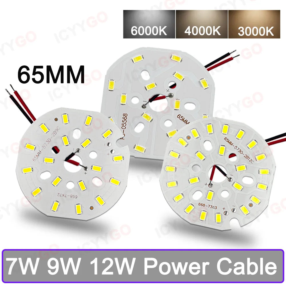 7W 9W 12W  5730 LED Emitting Diode SMD 21-23V 27-29V 36-39V Highlight Lamp Panel LED Board Light White Warm White 65MM