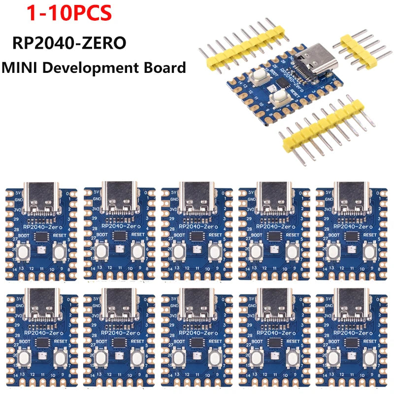 1-10PCS RP2040-Zero RP2040 for Raspberry Pi Microcontroller PICO Development Board Dual-core Cortex M0+ Processor 2MB Flash XCW