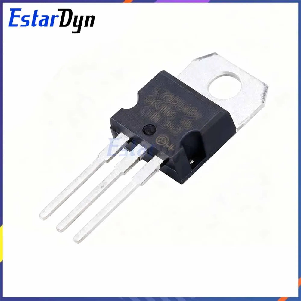 10PCS LM317T LM7805 TO-220 Linear Voltage Regulator Kit, 5V 12V Step Down Power Supply Stabilizer Module