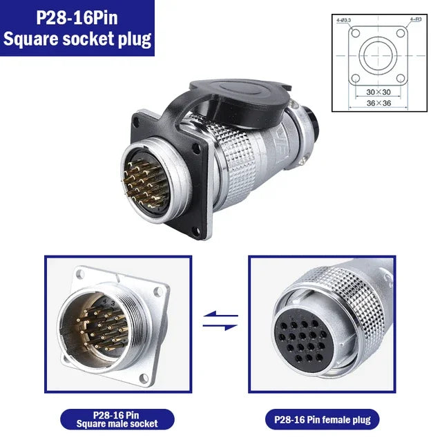 PLS28 P28-2/3/4/5/7/8/10/12/16/17/20/24/26 Pin Aviation Connector Plug WS28 Male Female Plug Socket Connector