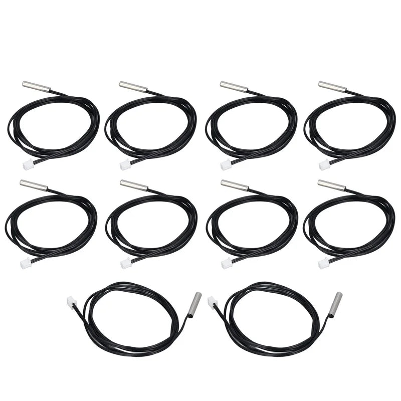 10Pcs Thermistor Sensor NTC Temp Temperature Probe 5x25mm Cylindrical Head for Measuring10K B3950