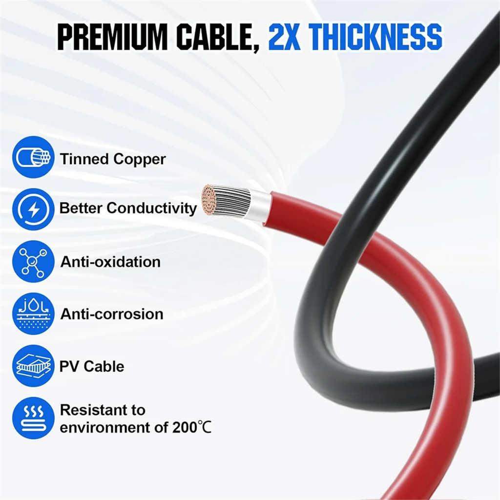L68AAnderson Connector 50A Kit Anderson Plug 8 Guage 30cm Battery Cables Waterproof Quick Connectors for Lifepo4