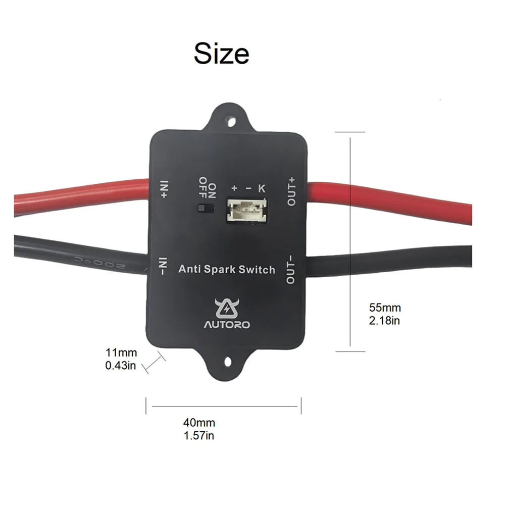 Autoro AS100 Anti Spark Power Switch 100A 84V DC – XT90 Connector for ESC Electric Skateboard Scooter RC Car Boat E-Bike,etc