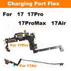1pcs Charging Port Flex Cable for iPhone 17 17Pro 17ProMax Air US USB Charger Dock Connector With Microphone Ribbon Repair