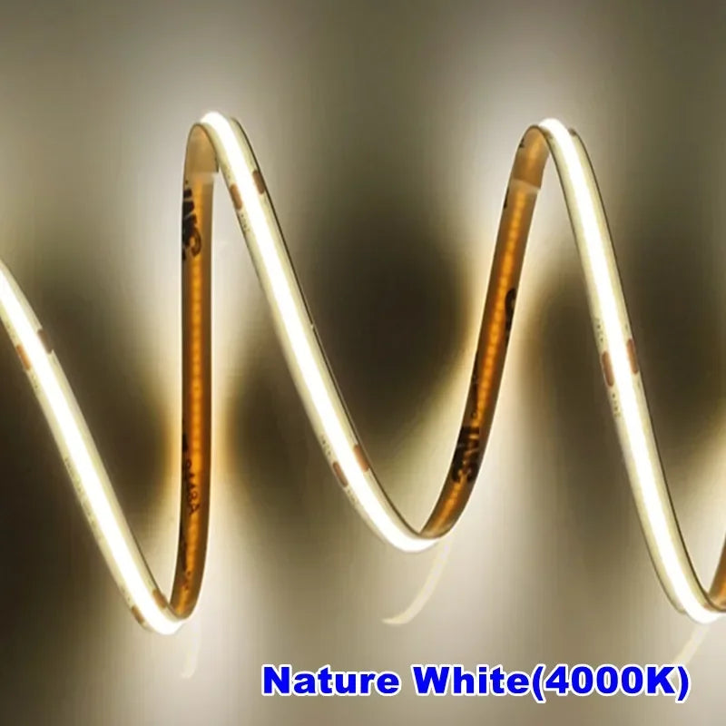COB LED Strip Light High Density Linear Lighting 320Leds/m Flexible Tape Warm Natural White Red Blue Green DC12 24V LED Strip
