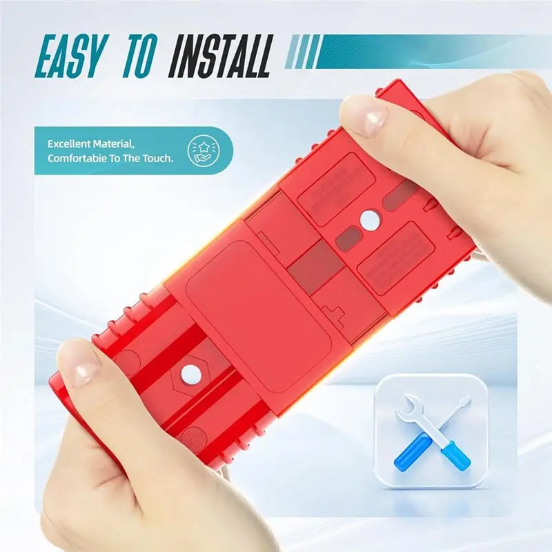 【A08I】For Anderson Plug 175A Quick Connect Kit For Winch, RV, Truck & Marine - 1/0 AWG, 12V-36V (2-Pack) - Red