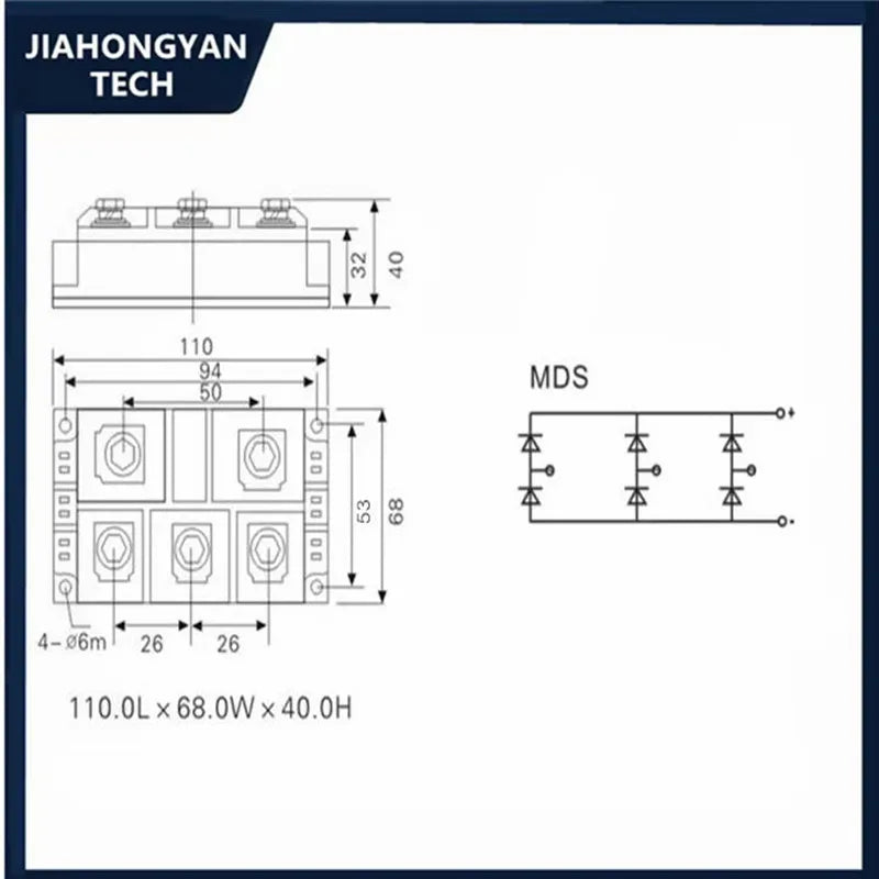 Three-phase bridge module 300A1600V MDS300-16 MDS300A1600V Bridge rectifier MDS