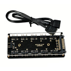 10 Port 5V 3PIN ARGB Fan Hub SATA Powered RGB Splitter for PC Case Addressable RGB Fan Light Strip