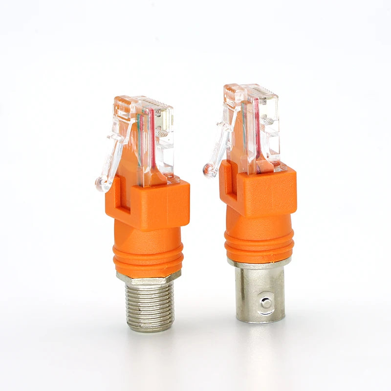 2Pcs BNC Female to RJ45 Male Adapter Connector,RF Female To RJ45 Male Plug Coaxial Chassis Panel Mount Monitor Accessorie