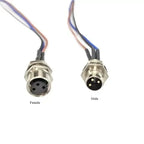 Waterproof M12 Male Female Connector Cable IP68 4 5 8 12 Pin Aviation Socket with 20CM Wire Open 12mm/16mm Panel Mount Sockets