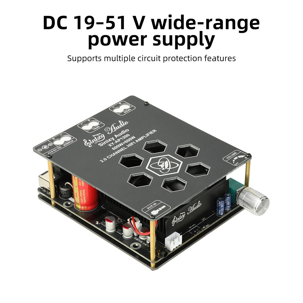 XY-AP1200 Pure Power Amplifier Board Class-D Power Amplifier 600W+600W 2-Channel TPA3255 Amplificador For Hi-Fi Speakers