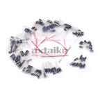 120/200/500Pcs 16V 25V 50V 0.1uF - 1000uF Aluminum Electrolytic Capacitor Assorted Kit Box 1uF 4.7uF 10uF 47uF 220uF 330uF 470uF