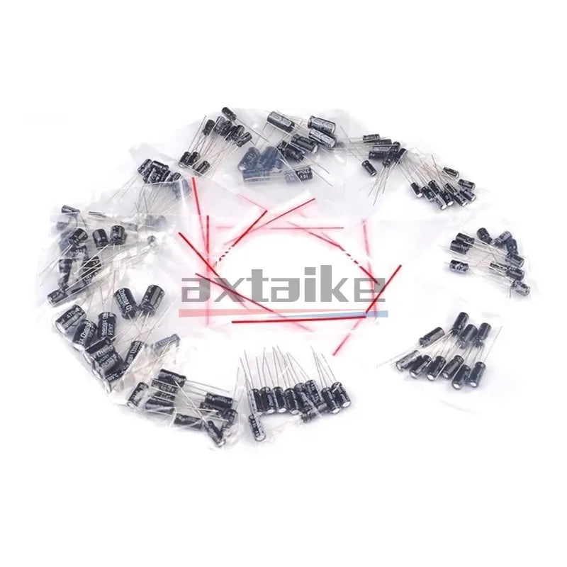 120/200/500Pcs 16V 25V 50V 0.1uF - 1000uF Aluminum Electrolytic Capacitor Assorted Kit Box 1uF 4.7uF 10uF 47uF 220uF 330uF 470uF