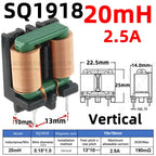 2pcs SQ Flat Copper Wire EMI Filter Inductor Vertical Common Mode Inductance Magnetic Toroidal Coil 5mH 10mH 15mH 20mH 25mH 28mH