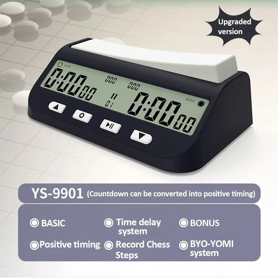 YS9901/YS902 Professional Chess Timekeeper Chess Digital Clock Multi-functional Digital Count Up/Down Precision Game Stopwatch