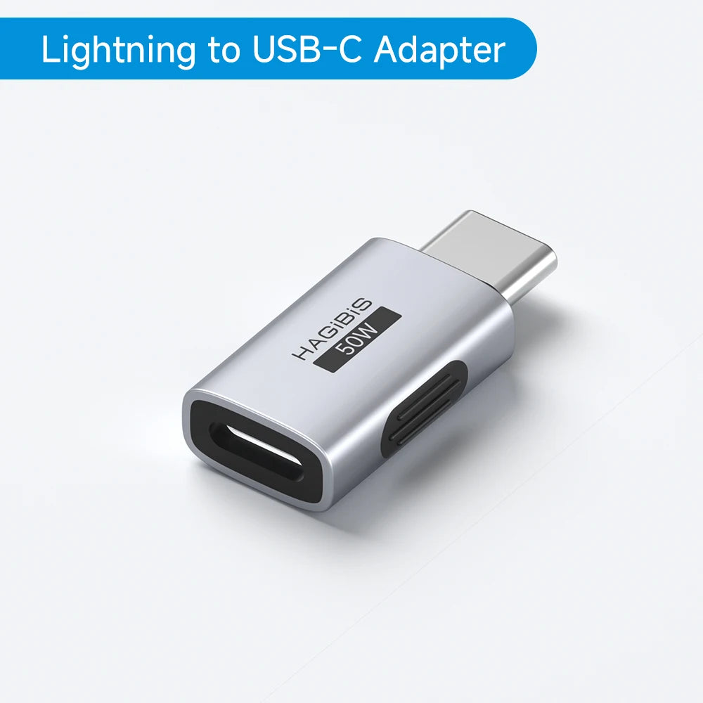 Hagibis USB C To Lightning Adapter Male to Female Charging Converter Data Transfer for iPhone 13/14 Pro Max Earphone Charging