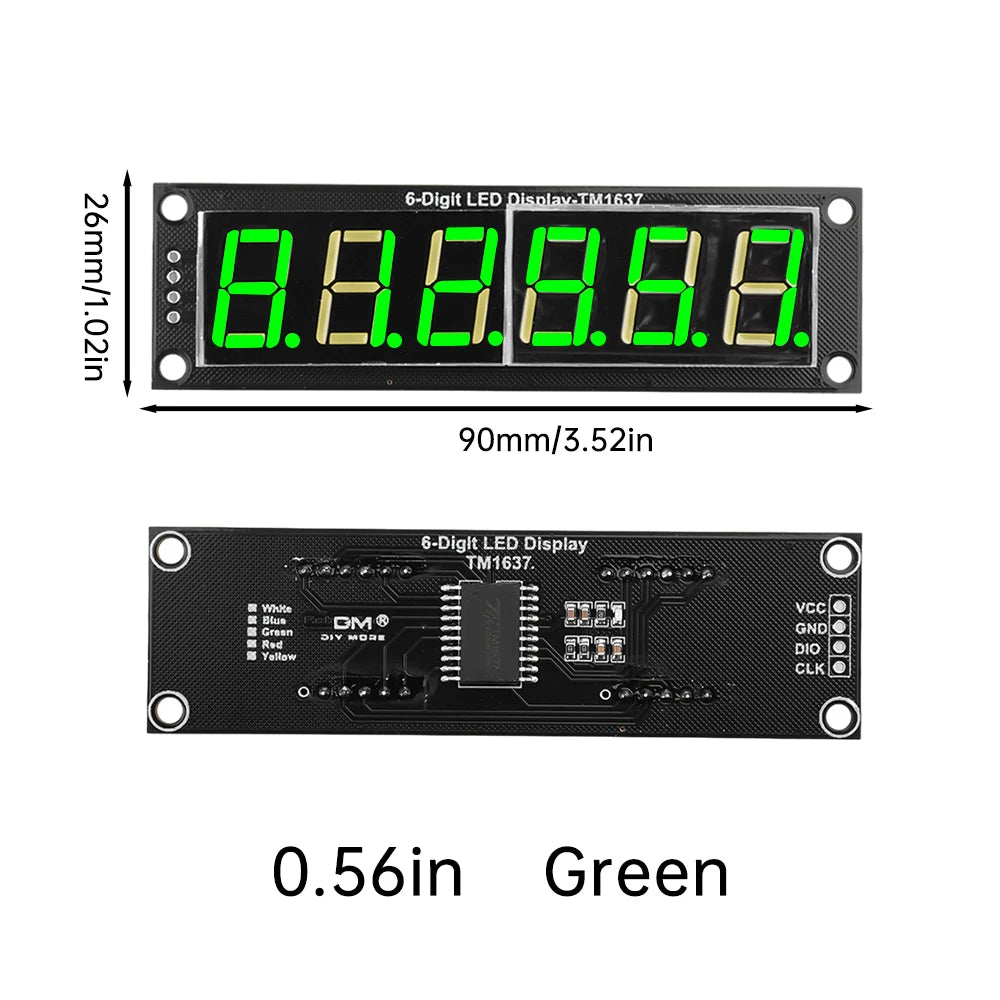 TM1637 Module 0.56" 0.56 Inch 7 Segments Digital Display Tube 4/6-Digit LED Module Board For Arduino Red Green Blue White