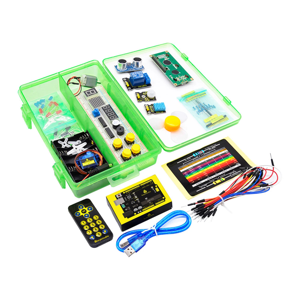 Keyestudio Basic Programmable Starter Kit For Arduino UNO R3 Projects&Mega 2560 R3 STEM Education Starter Kit DIY Electronic Kit