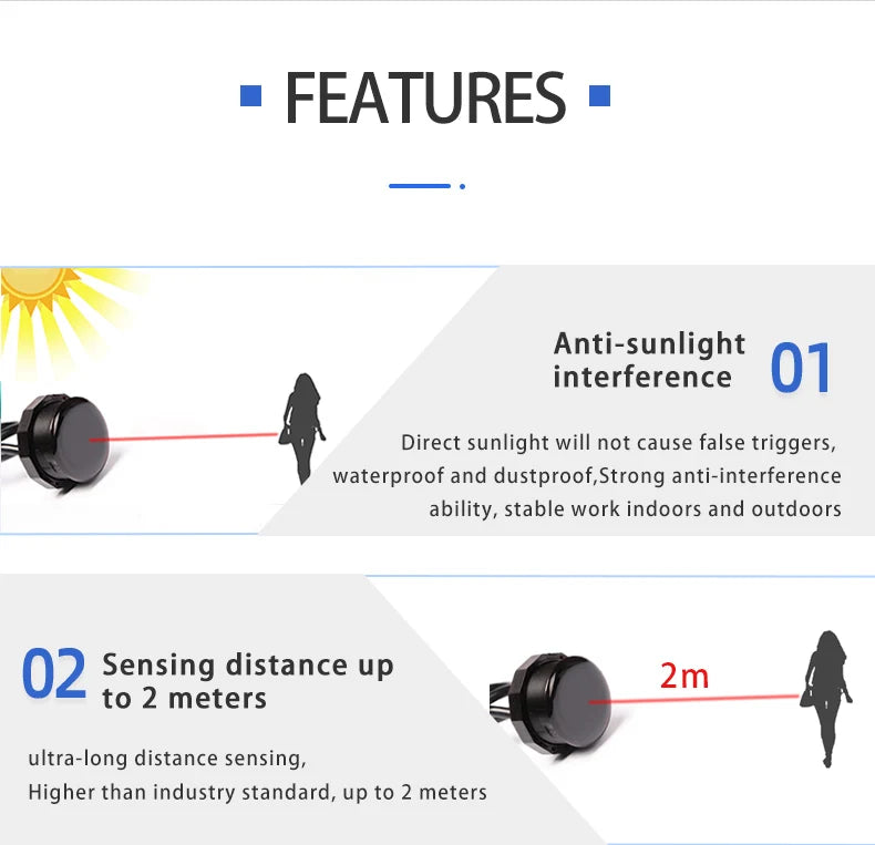 XKC-KE200 Sun-resistance Outdoor Used 5-150cm IR Switch Infared Motion Sensor