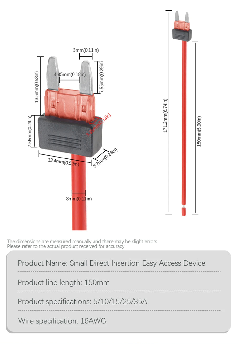 12V 3A 5A 10A 15A 20A Car Fuse Holder Add-a-circuit TAP Adapter Mini ATM APM Blade MINI Simple Safety Device