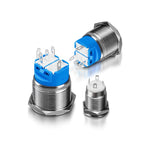 Metal Round Push Button Switch 12‑16‑19‑22mm, Momentary & Latching Power Control Button with LED Indicator for Electronic Projec
